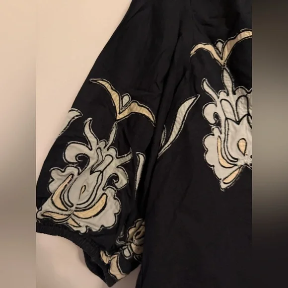 Anthropologie Embroidered Balloon-Sleeve Blouse Size L - Picture 5 of 14